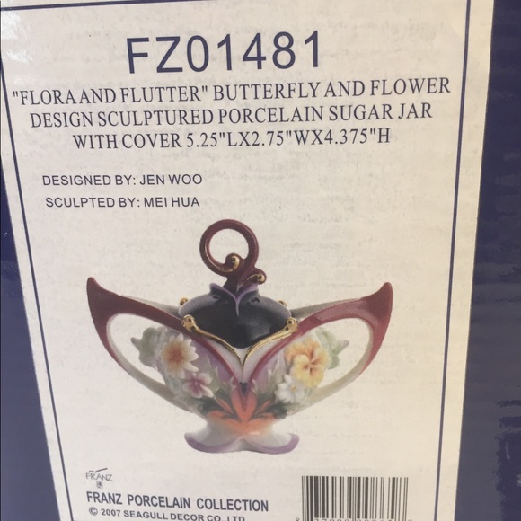 Franz Collection “Floral and Flutter” Sugar Jar - Picture 8 of 8